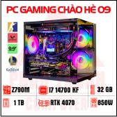 Full Bộ PC Gaming Chào Hè 09  | I7 14700KF Ram 32Gb Cạc RTX 4070 VENTUS 3X