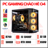 Full Bộ PC Gaming Chào Hè 04 | I5 13400F- Ram 32Gb -Cạc RTX 3060 12Gb, Màn VSP 25 Inch 180hz